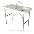 outdoor folding fish and game table with faucet